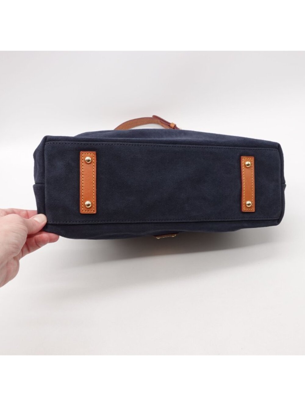 LN Dooney & Bourke Suede Hobo Shoulder Bag Navy Blue SS924 - Picture 9 of 13
